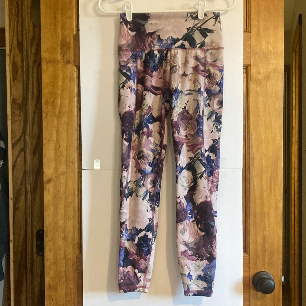 RBX Floral Print Leggings - Pink, Purple, and Blue